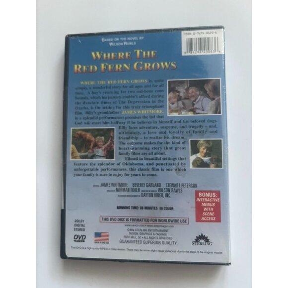 Where the Red Fern Grows DVD NEW Sealed Family Movie Classic Dog Film Heartwarmi - Picture 2 of 2